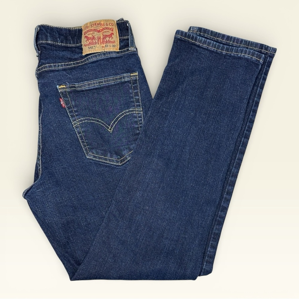 Levi's 541 Athletic Taper Men's Jeans 32X32 Dark Blue W32/L32 Denim Stretch